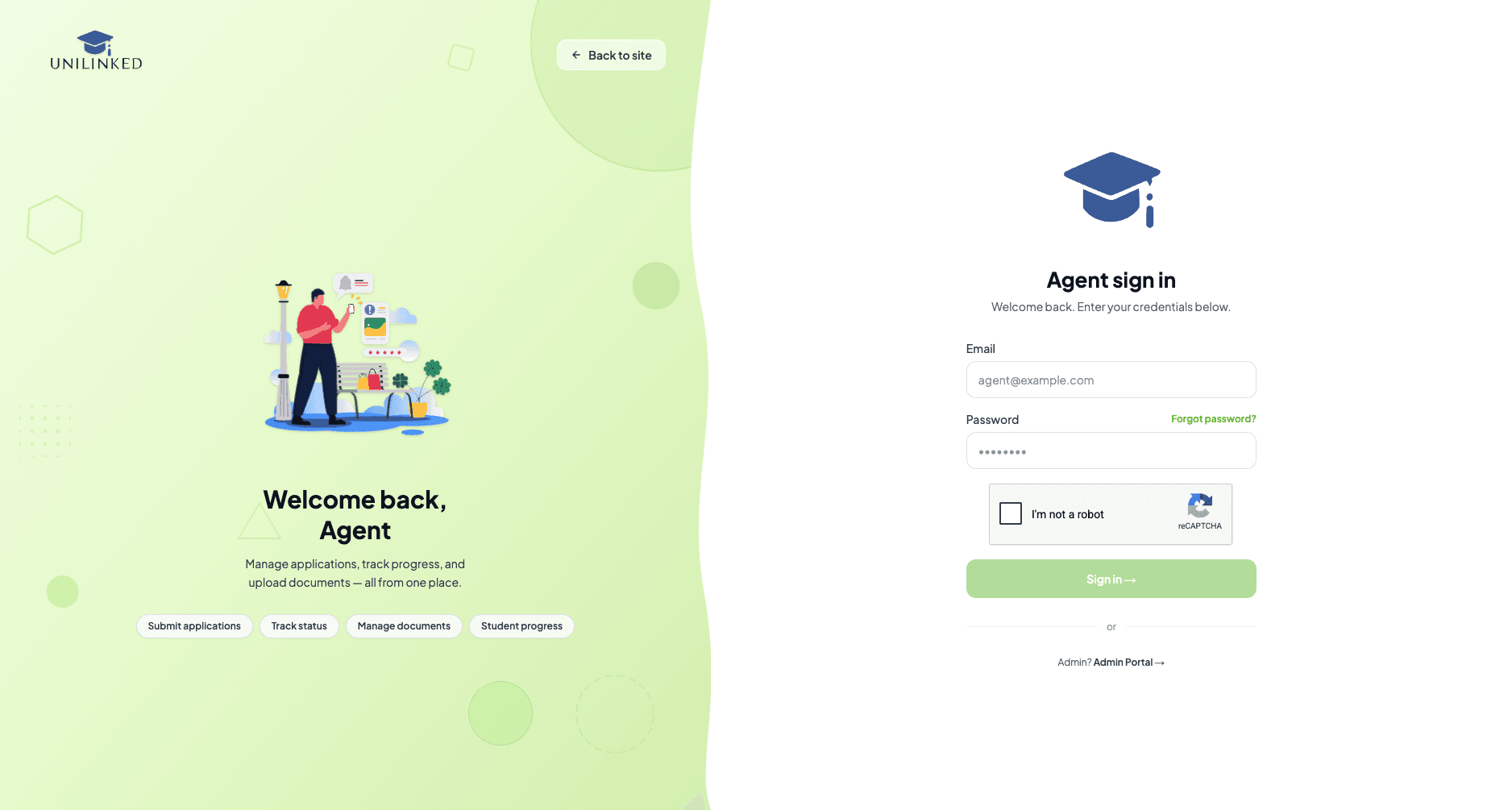 Unilinked — mobile screenshot
